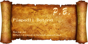 Pimpedli Botond névjegykártya